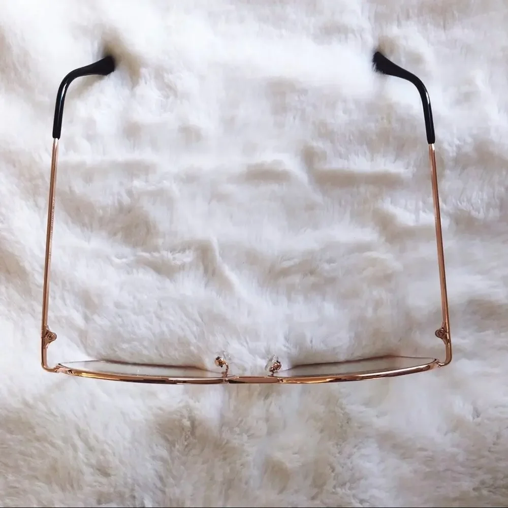 Peyton Rose Gold Hexagon Clear Sunglasses